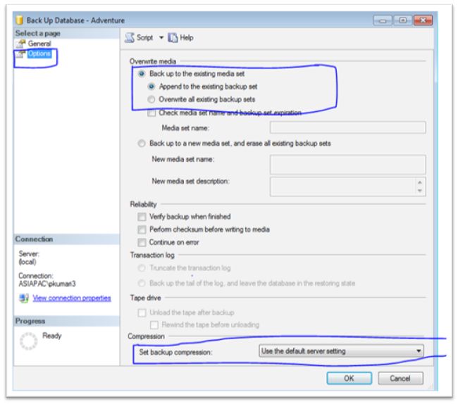 shrink database backup